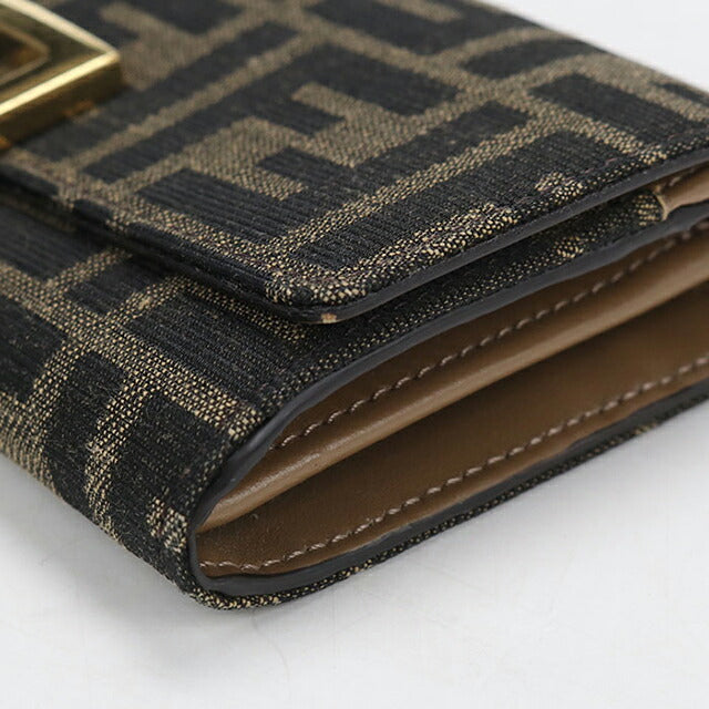 中古 フェンディ 長財布二折 レディース ブランド FENDI バゲット コンチネンタル財布 8M0251 A98P ブラウン USDFE108452011