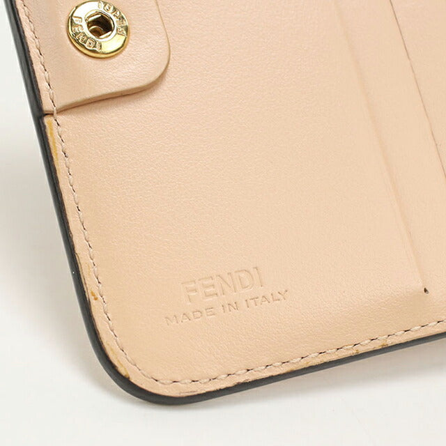 中古 フェンディ 二つ折り財布 二折財布 レディース ブランド FENDI エフ イズ フェンディ 8M0407 ピンク USDFE108814011