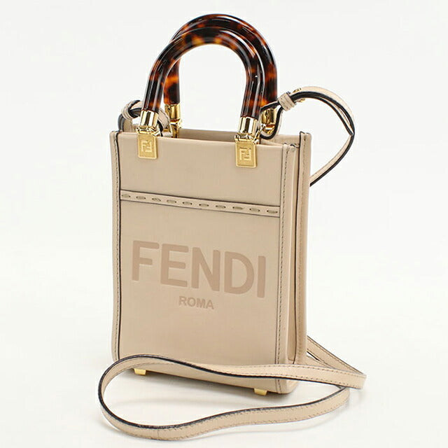 二手芬迪手提包女士品牌 FENDI Sunshine Shopper Mini 2WAY 8BS051 米色 USDFE110595011