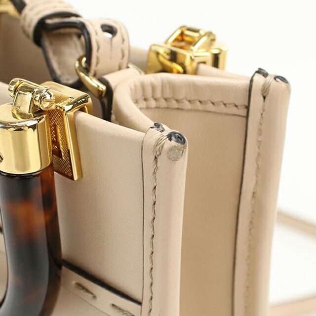 二手芬迪手提包女士品牌 FENDI Sunshine Shopper Mini 2WAY 8BS051 米色 USDFE110595011