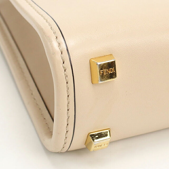 二手芬迪手提包女士品牌 FENDI Sunshine Shopper Mini 2WAY 8BS051 米色 USDFE110595011