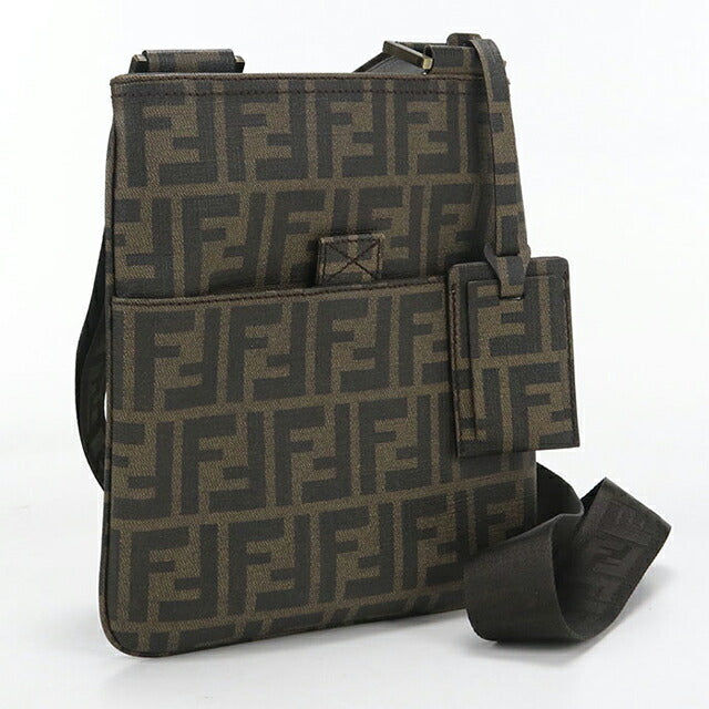 中古 フェンディ 斜め掛け ショルダーバッグ レディース ブランド FENDI ズッカ ショルダーバッグ 7VA214 ブラウン USDFE112367011