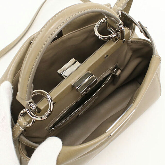 中古 フェンディ ハンドバッグ レディース ブランド FENDI ピーカブー 2WAY 8BN244 ベージュ USDFE112889011