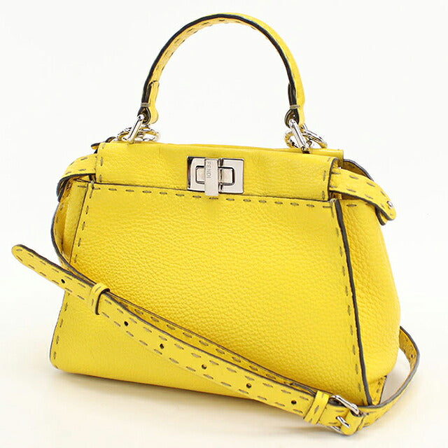 中古 フェンディ ハンドバッグ レディース ブランド FENDI ピーカブー ミニ 2WAY 8BN244 イエロー USDFE113553011