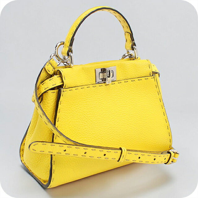 中古 フェンディ ハンドバッグ レディース ブランド FENDI ピーカブー ミニ 2WAY 8BN244 イエロー USDFE113553011