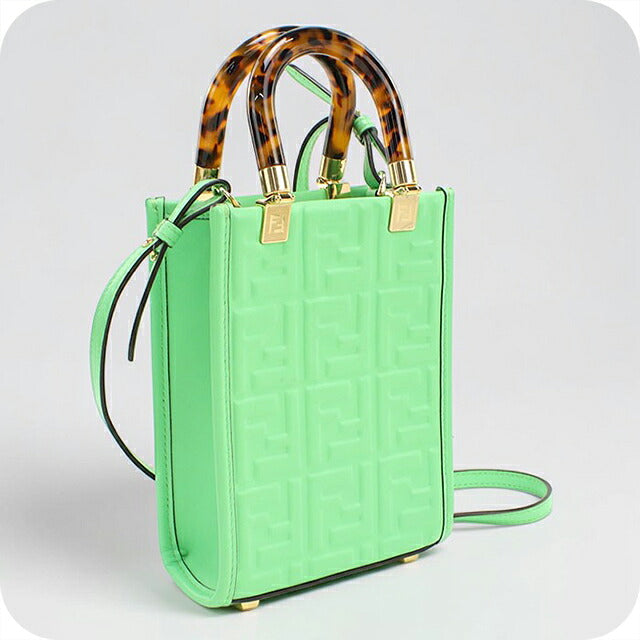 フェンディ ハンドバッグ レディース ブランド FENDI サンシャイン ショッパー ミニ 2WAY 8BS051 グリーン USDFE113964011