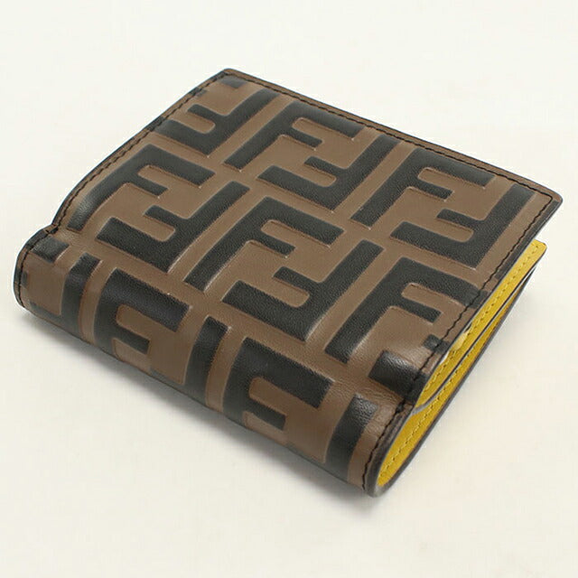 中古 フェンディ 二つ折り財布 二折財布 レディース ブランド FENDI エフイズフェンディ 8M0386 ブラウン USDFE114716011