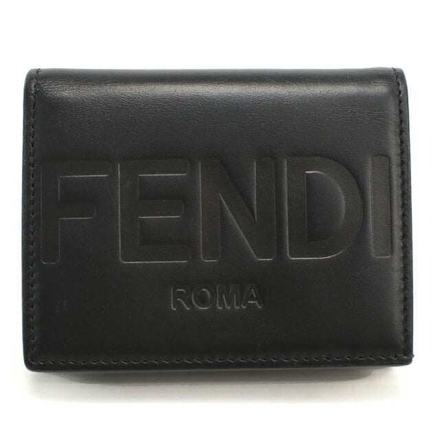 中古 フェンディ 二つ折り財布 二折財布 レディース ブランド FENDI フェンディ ローマ 8M0420 ブラック USDFE115229011