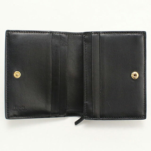 中古 フェンディ 二つ折り財布 二折財布 レディース ブランド FENDI フェンディ ローマ 8M0420 ブラック USDFE115229011
