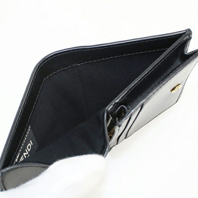中古 フェンディ 二つ折り財布 二折財布 レディース ブランド FENDI フェンディ ローマ 8M0420 ブラック USDFE115229011