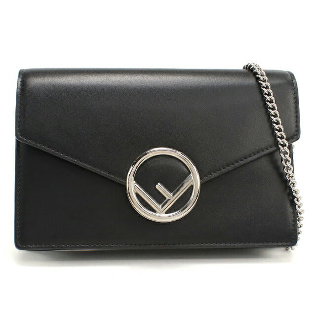 中古 フェンディ チェーンウォレット レディース ブランド FENDI エフイズフェンディ 8BS006 ブラック USDFE115313011