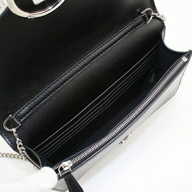 中古 フェンディ チェーンウォレット レディース ブランド FENDI エフイズフェンディ 8BS006 ブラック USDFE115313011