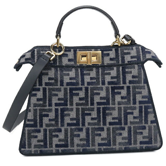 中古 フェンディ ハンドバッグ レディース ブランド FENDI ピーカーブー 2WAY 8BN327 ネイビー USDFE115749011