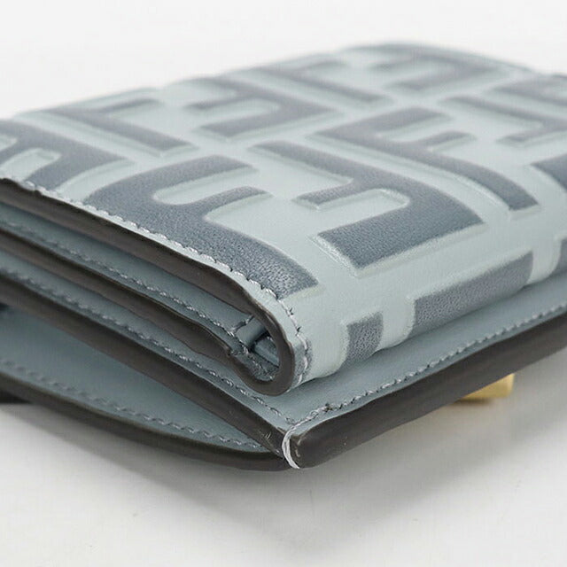 中古 フェンディ 三つ折り財布 三折財布 コンパクト レディース ブランド FENDI FFダイヤモンド 8M0480 ブルー USDFE115787011