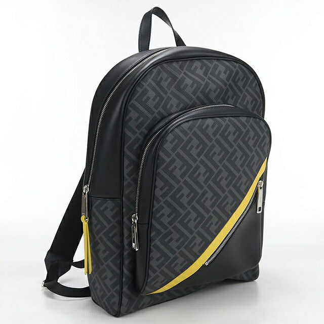 中古 フェンディ リュック メンズ ブランド FENDI ダイアゴナル バックパック 7VZ074 ブラック USDFE116107011