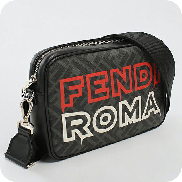 中古 フェンディ ショルダーバッグ メンズ ブランド FENDI ズッカ カメラケース 7M0286 ブラック USDFE117516011