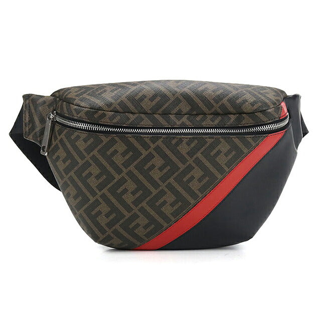中古 フェンディ ボディバッグ メンズ ブランド FENDI ダイアゴナル ベルトバッグ 7VA434 ブラウン USDFE117573011