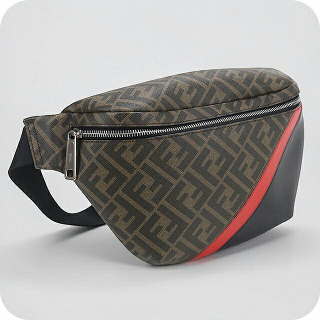 中古 フェンディ ボディバッグ メンズ ブランド FENDI ダイアゴナル ベルトバッグ 7VA434 ブラウン USDFE117573011