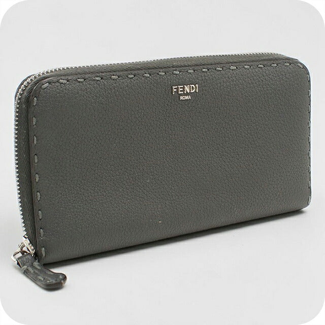 フェンディ 長財布ラウンドファスナー メンズ ブランド FENDI セレリア 7M0210 グレー USDFE119175011