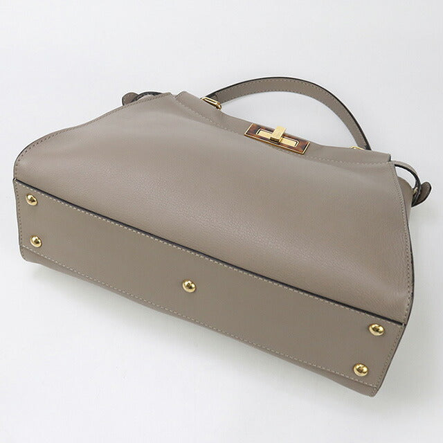 中古 フェンディ ハンドバッグ レディース ブランド FENDI ピーカブー 2WAY レザー 8BN290 3ZL F0E65 グレー バッグ USDFE91585011