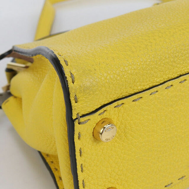 中古 フェンディ ハンドバッグ レディース ブランド FENDI 2WAYハンドバッグ レザー 8BN302 イエロー バッグ USDFE92000011