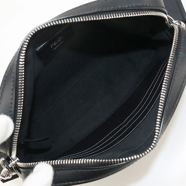 中古 フェンディ 斜め掛け ショルダーバッグ メンズ ブランド FENDI ダイアゴナル カメラケース レザー 7M0286 ALKA F0R2A ブラック バッグ USDFE96581011