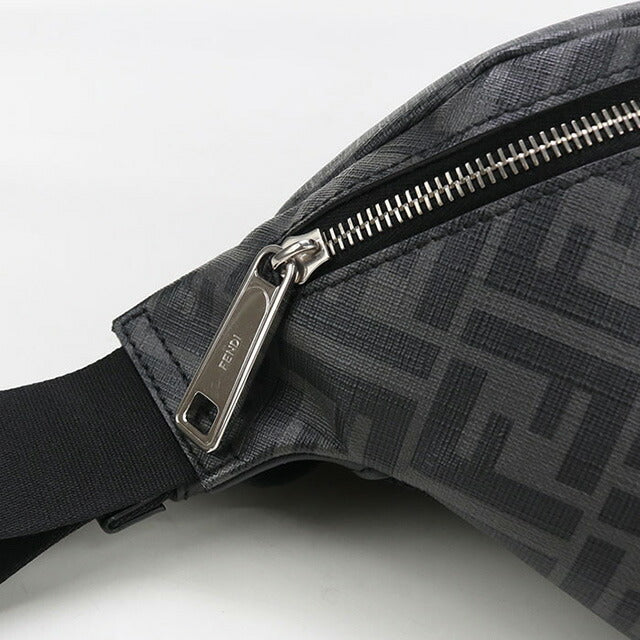中古 フェンディ ボディバッグ メンズ ブランド FENDI ダイアゴナル ベルトバッグ 7VA434 グレー バッグ USDFE96885011