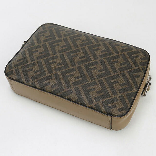 中古 フェンディ ショルダーバッグ メンズ ブランド FENDI ダイアゴナル カメラケース 7M.0286 ブラウン バッグ USDFE97765011