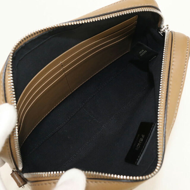 中古 フェンディ ショルダーバッグ メンズ ブランド FENDI ダイアゴナル カメラケース 7M.0286 ブラウン バッグ USDFE97765011