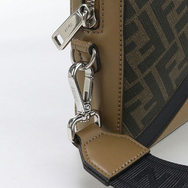 中古 フェンディ ショルダーバッグ メンズ ブランド FENDI ダイアゴナル カメラケース 7M.0286 ブラウン バッグ USDFE97765011