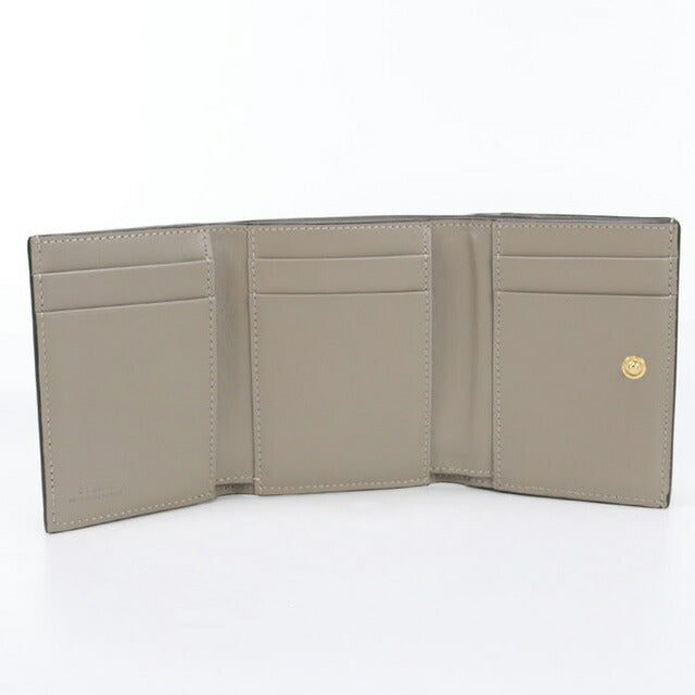 中古 フェンディ 三折財布 レディース ブランド FENDI FFダイヤモンド レザー 8M0480 グレー 財布 USDFE97876011