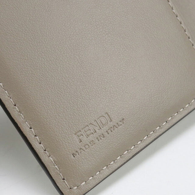 中古 フェンディ 三折財布 レディース ブランド FENDI FFダイヤモンド レザー 8M0480 グレー 財布 USDFE97876011