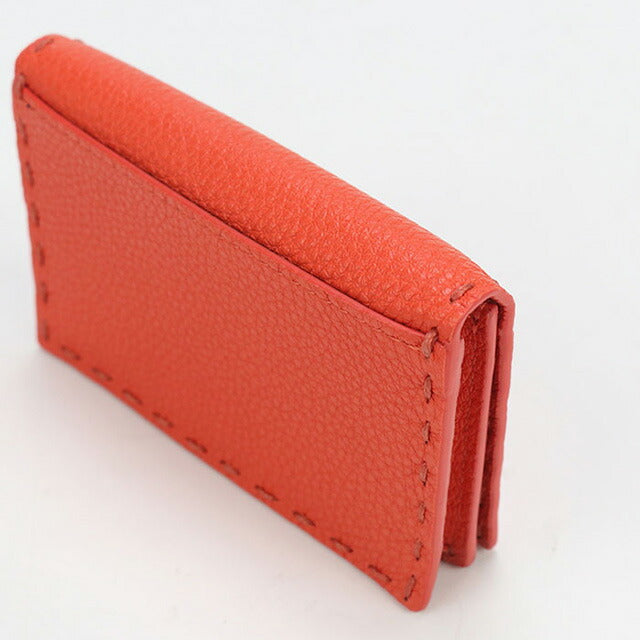 中古 フェンディ 名刺入れ レディース ブランド FENDI セレリア カードケース レザー 8M0501 オレンジ 小物 USDFE98053011