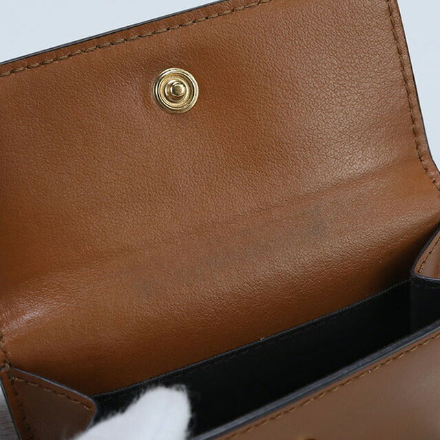 中古 フェンディ 三折財布 レディース ブランド FENDI レザー 8M0395 ブラウン 財布 USDFE98812011