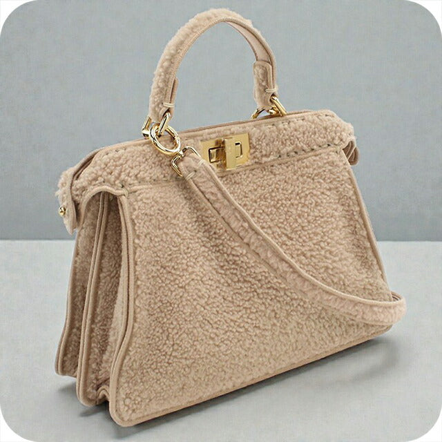 二手芬迪手提包女士品牌 FENDI Peekaboo 2WAY 8BN327 粉色包 USDFE99121011