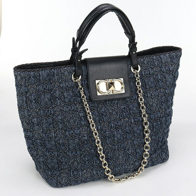 二手 Ferragamo 手提包女士品牌 FERRAGAMO 2WAY 21 0960 海军蓝包 USDFR100246011