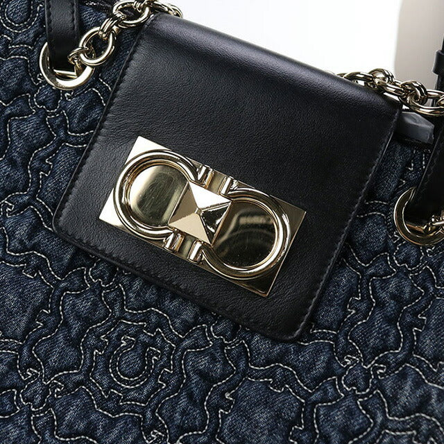 二手 Ferragamo 手提包女士品牌 FERRAGAMO 2WAY 21 0960 海军蓝包 USDFR100246011