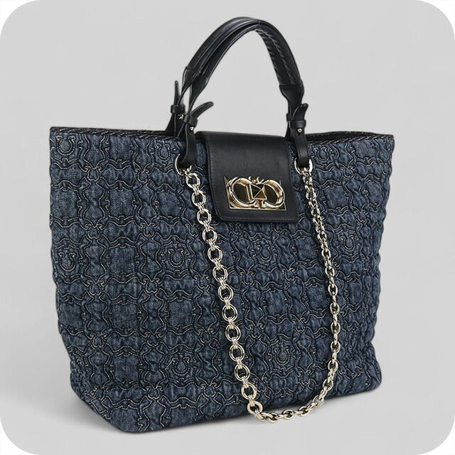 二手 Ferragamo 手提包女士品牌 FERRAGAMO 2WAY 21 0960 海军蓝包 USDFR100246011