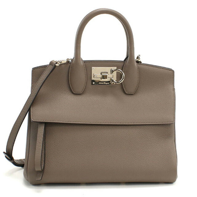 二手 Ferragamo 手提包女士品牌 FERRAGAMO Gancini 2WAY 21 H159 灰色包 USDFR100720011