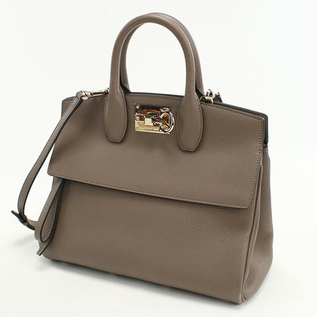 二手 Ferragamo 手提包女士品牌 FERRAGAMO Gancini 2WAY 21 H159 灰色包 USDFR100720011