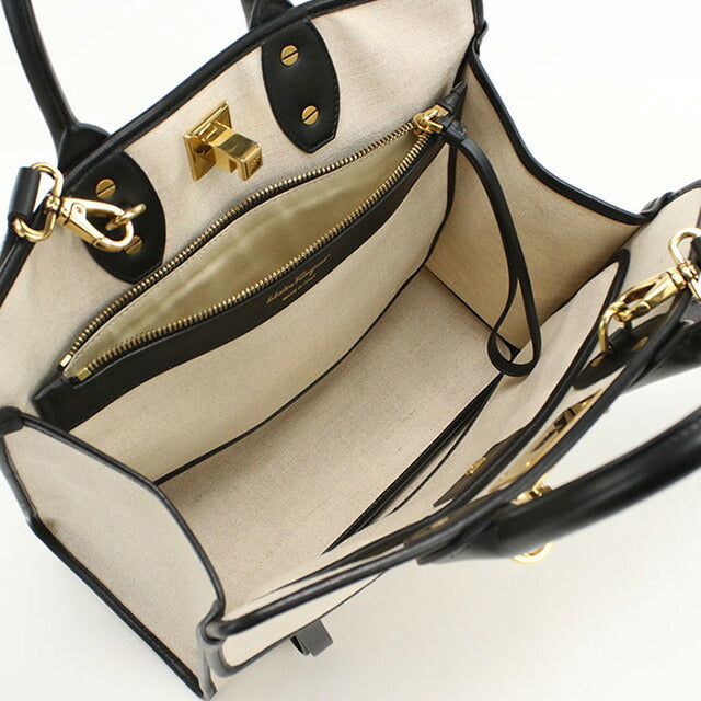 二手 Ferragamo 手提包女士品牌 FERRAGAMO Gancini 2WAY 皮革 21 I159 白色包 USDFR100724011