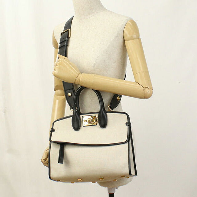 二手 Ferragamo 手提包女士品牌 FERRAGAMO Gancini 2WAY 皮革 21 I159 白色包 USDFR100724011
