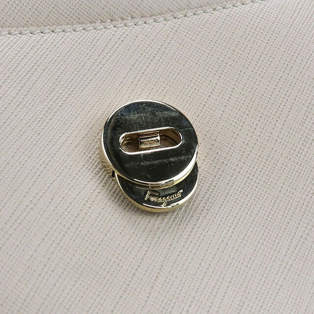 Used Ferragamo Handbag Ladies Brand FERRAGAMO Vara Ribbon 2WAY 21 F570 Beige Bag USDFR101742011