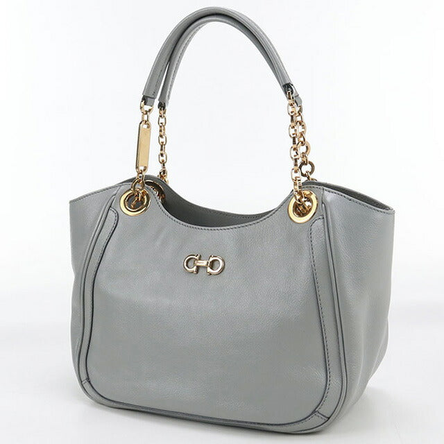 二手菲拉格慕手提包女士品牌FERRAGAMO Gancini链条21 B992灰色包USDFR102637011