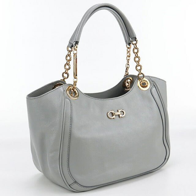 二手菲拉格慕手提包女士品牌FERRAGAMO Gancini链条21 B992灰色包USDFR102637011