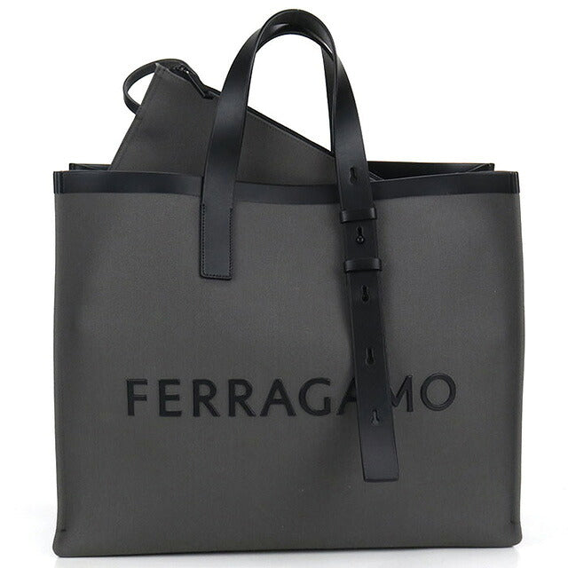 二手 Ferragamo 手提包 男士品牌 FERRAGAMO 徽标 24 1298 灰色包 USDFR103447011