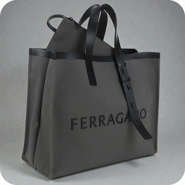 二手 Ferragamo 手提包 男士品牌 FERRAGAMO 徽标 24 1298 灰色包 USDFR103447011