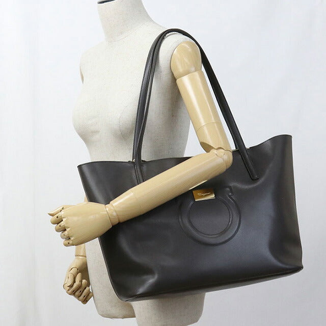 Used Ferragamo tote bag ladies brand FERRAGAMO Gancini 21 H019 brown bag USDFR103551011