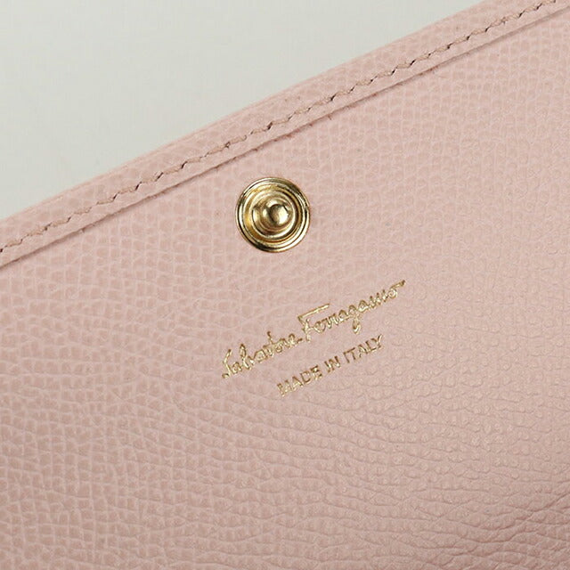 中古 フェラガモ 長財布二折 レディース ブランド FERRAGAMO ヴァラリボン 22 D154 ピンク 財布 USDFR103693011