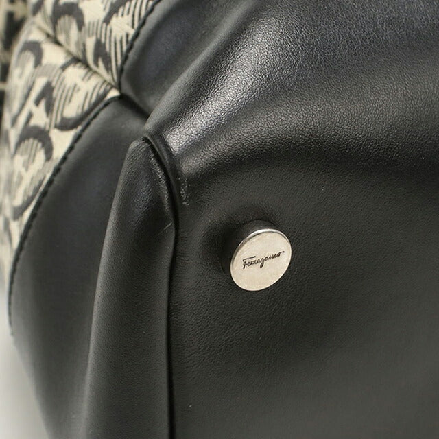 二手 Ferragamo 波士顿包 女士品牌 FERRAGAMO Gancini 2WAY 24 A187 黑色包 USDFR103825011